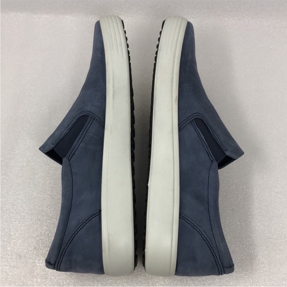 ECCO Sneakers Blue Suede Business Casual Comfortable Men’s Size EU 44 US 10-10.5 - Picture 4 of 13